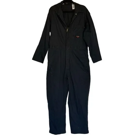 Walls FR Mens Coveralls Workwear Large Fire Resistant Jumpsuit Overall Navy Blue - Picture 1 of 9